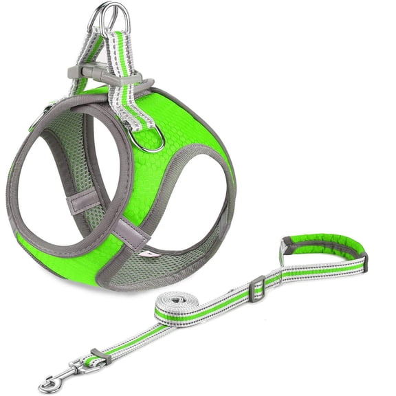 Dog Harness for Small Dog Puppy Harness Safe Reflective Design for Dog Cat(Green)