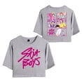 thumbnail image 1 of Pop cazadora para niña Round-Neck Printed Anime Trio Poster T Shirt （Dark Gray）, 1 of 3