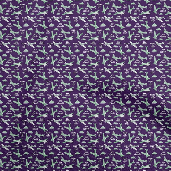 oneOone Polyester Spandex Purple Fabric Travel Sewing Craft Projects Fabric Prints By Yard 56 Inch Wide