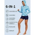 thumbnail image 5 of Attraco Women's Sun Protection Long Sleeve Hooded Swimming Shirt Pocket UPF 50+ Full Zip Printed Swimming Top Thumb Hole, 5 of 8