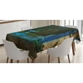 thumbnail image 1 of Ambesonne Gothic Tablecloth Rectangular Table Cover, Dark Forest, 52"x70", Blue Grey Green, 1 of 3