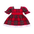 thumbnail image 1 of Bébé bébé Filles Doux Robe de Noël Cou Carré Manches Bowknot Dentelle Robes, 1 of 6
