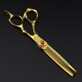 thumbnail image 6 of 6 Inch Steel Goud Hair Cutting Scissors, Hair Scissors Haircut Scissor Thinning Barber Hair Cutting Shears, Hairdresser Scissors Set, 6 of 6