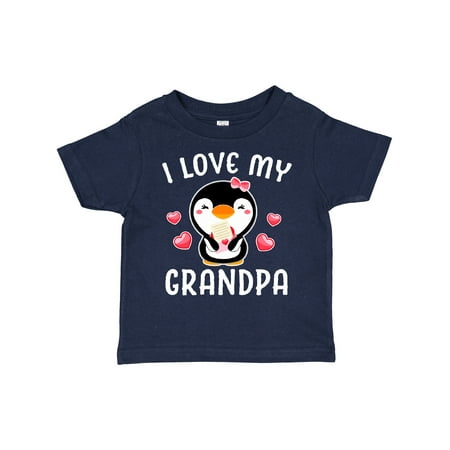 

Inktastic I Love My Grandpa with Cute Penguin and Hearts Gift Toddler Toddler Girl T-Shirt