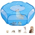 thumbnail image 1 of Parque infantil para jaula de animales pequeños, parque para mascotas con cubierta superior, antiescape, plegable, transpirable, transparente, valla de patio para perros, gatos, conejitos, cachorros,, 1 of 7