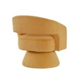 thumbnail image 3 of Rayne Swivel Accent Chair- Yellow Corduroy- Round Metal Swivel Base, 3 of 6