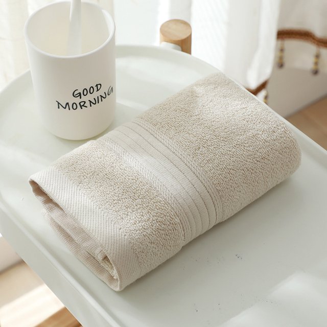 Nvzi 1 toalla de algodón, toalla de mano de algodón suave, supersuave y altamente absorbente para ducha, piscina, spa, gimnasio, toalla de mano para uso diario, 32 x 75 cm (color crema).