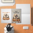 thumbnail image 4 of Happy Halloween Miniature American Shepherd Witches Hat Pumpkin Carving 5x7in Folded Greeting Card MAS Dog Lover Gifts Single Note Card with Envelope - 02019, 4 of 5