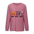 thumbnail image 4 of Hueook Thanksgiving Shirts for Women Women's Solid Off Shoulder Fashion Long Sleeve Top Pink L, 4 of 4
