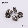 thumbnail image 2 of BUYISI Versatile And Eye Catching 8Mm Rhinestone Crystal Spacer Beads Pack Of 50 Gold, 2 of 5