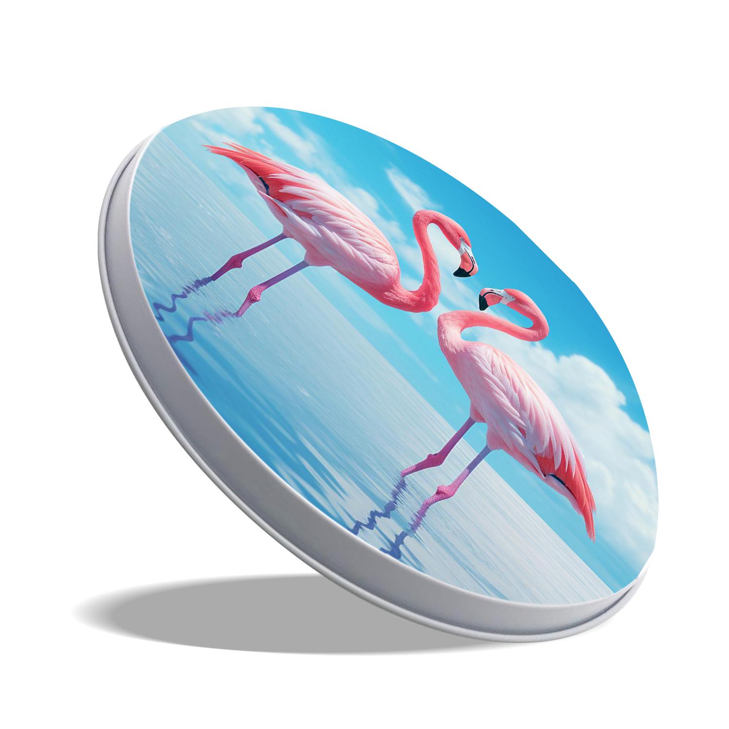 Round Stove Burner Covers 4 Pcs for Home Decor Cooktop Decorative ,Pink Flamingo colorful, Metal Round Stove Burner Covers 8Inch And 10Inch