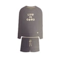 thumbnail image 4 of Life Is Good Women's Soft Long Sleeve Logo Sweater and Shorts Pajama Set (Darkest Blue/Paw Print, XXL), 4 of 4