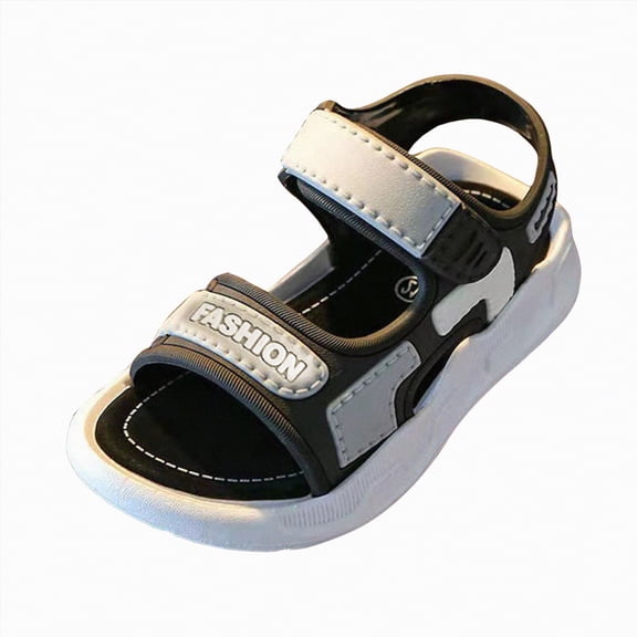 Kogui Sandals Kids Boys Boys Sandals Summer Kids Shoes Print Open Toe Sport Outdoor Athletic Sandals Quick Dry Water Shoes Size 13.5 (Grey,Little Kids 13.5)