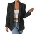 thumbnail image 2 of ZVNAΖH Womens Casual Blazers Lightweight Long Sleeve Jackets Mid Length Open Front Cardigan Business Blazers with Pockets, 2 of 7