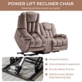 thumbnail image 3 of Ebello Power Lift Recliner Loveseat, Electric 2-Seater Sofa with Storage Console, USB Ports and Cup Holders for Living Room, Light Brown, 3 of 9