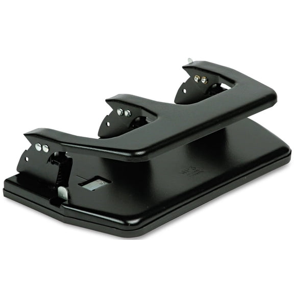 Master MP3 20-Sheet Three-Hole Punch, Oversized Handle, 9/32-Inch Holes, Heavy-Duty Steel, Black