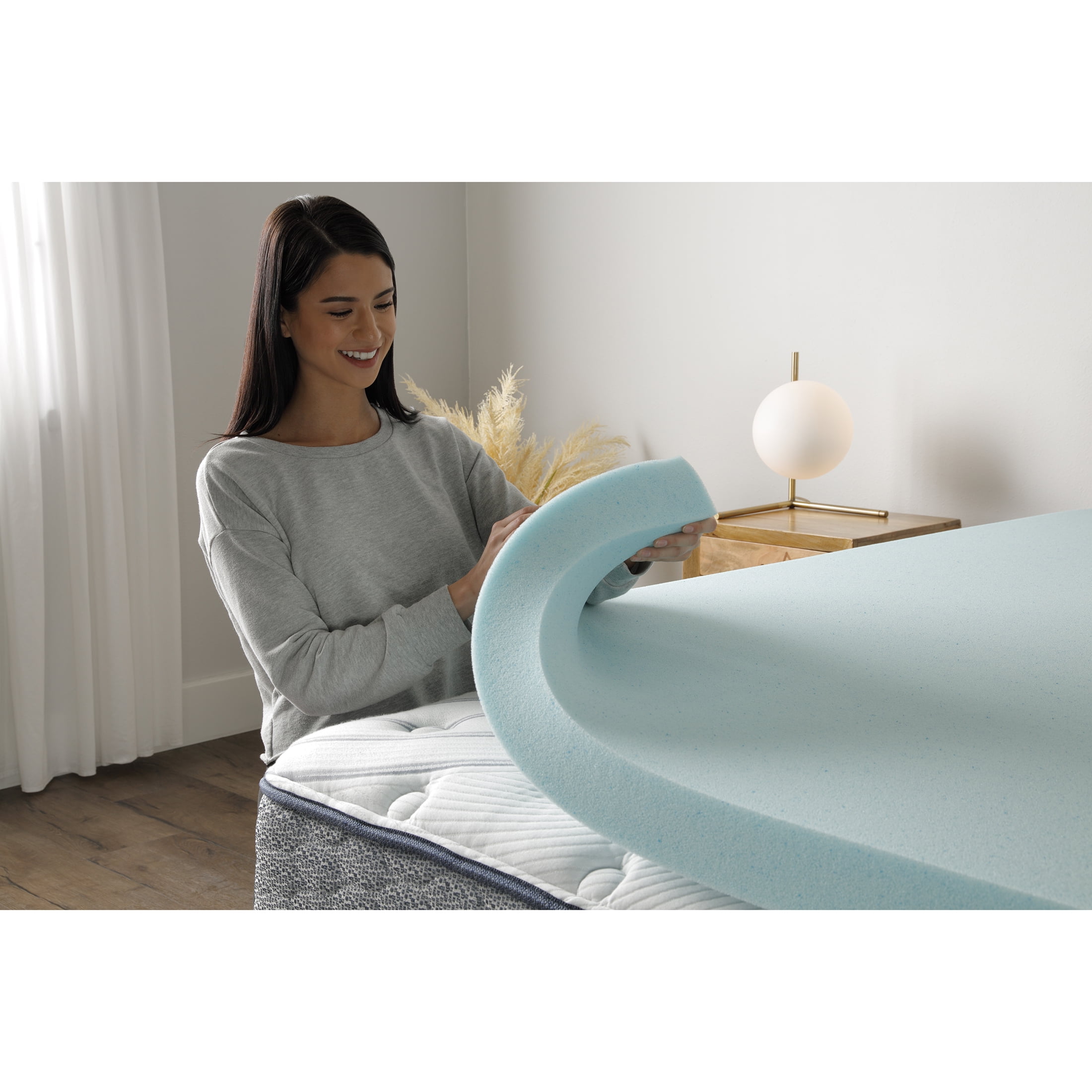 Sertapedic Thermagel 3" Cooling Memory Foam Mattress Topper, Twin