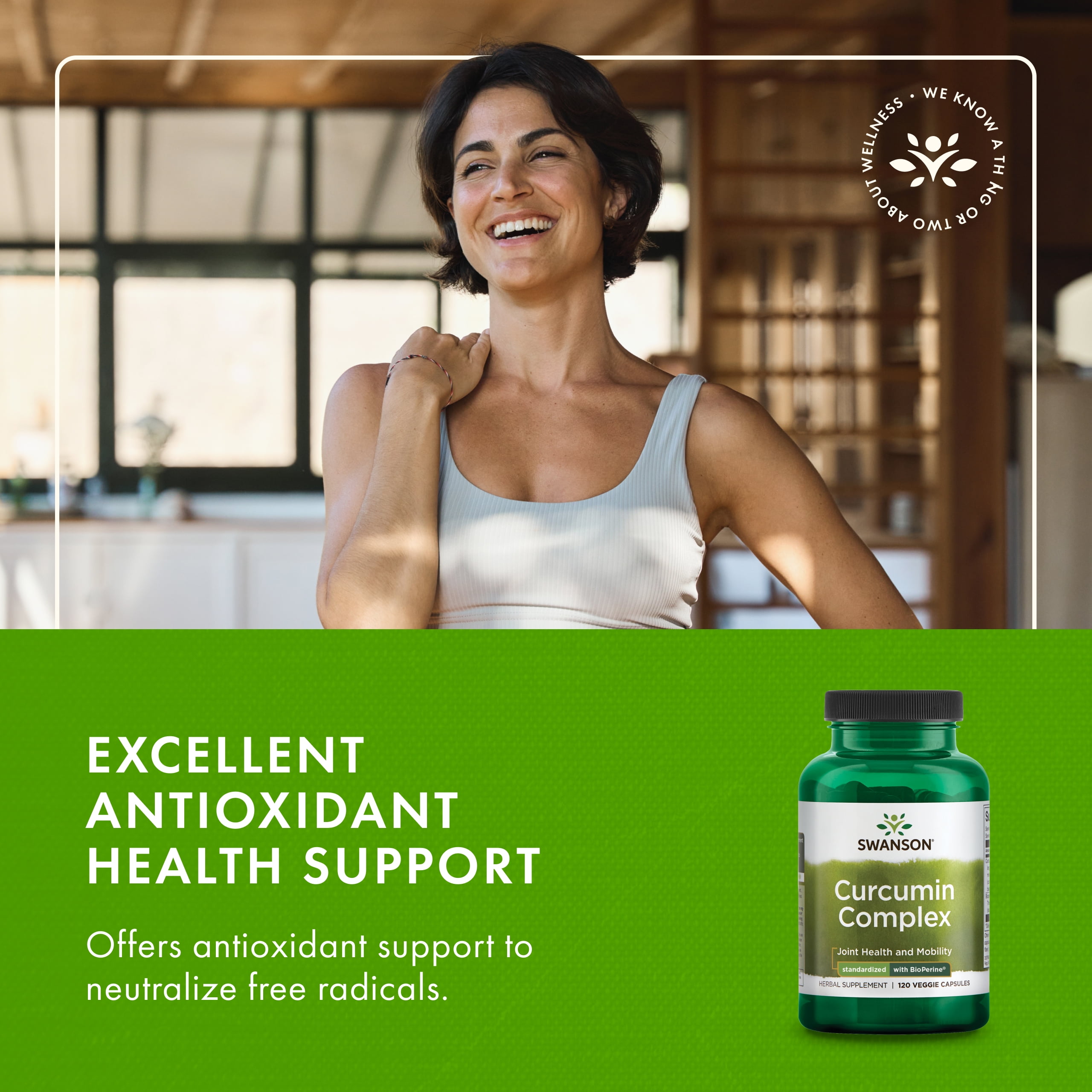 Swanson Curcumin Complex - Herbal Supplement Supporting Joint Health, Mobility & Physical Function - Standardized with BioPerine for Maximum Absorption - (120 Veggie Capsules) (2 Pack)