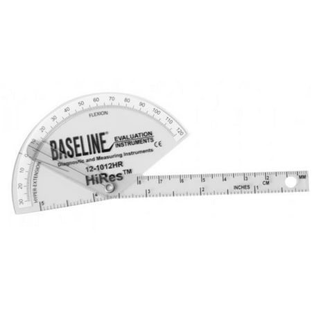 

Baseline 360 degree clear plastic goniometer joint angle and range of motion measurer