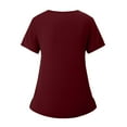 thumbnail image 6 of MLQIDK Scrub Sets for Woman Plus Size Medical Scrubs Petite V-Neck Scrub Pants and Tops Scrubs Nursing Scrubs Clothing Set for Women Wine M, 6 of 8