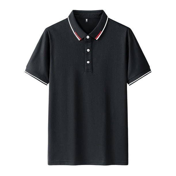 pstuiky camisetas de hombre, Camisa informal de manga corta con cuello vuelto, cómoda y lisa, para hombre camisetas de hombre xxxl