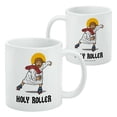 thumbnail image 2 of Holy Roller Jesus Roller Skating Funny Humor White Mug, 2 of 5