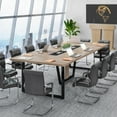 thumbnail image 5 of Tribesigns 8FT Conference Table, Large Meeting Table/Podcast Table for 10 People, Business Style Wooden Training Table with Strong Metal Frame for Office Conference, 5 of 7