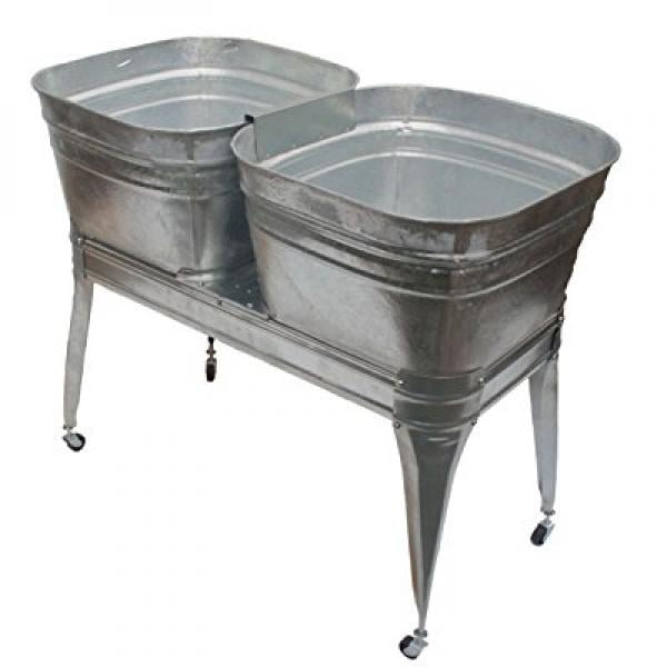 Twin wash tub with stand and drain