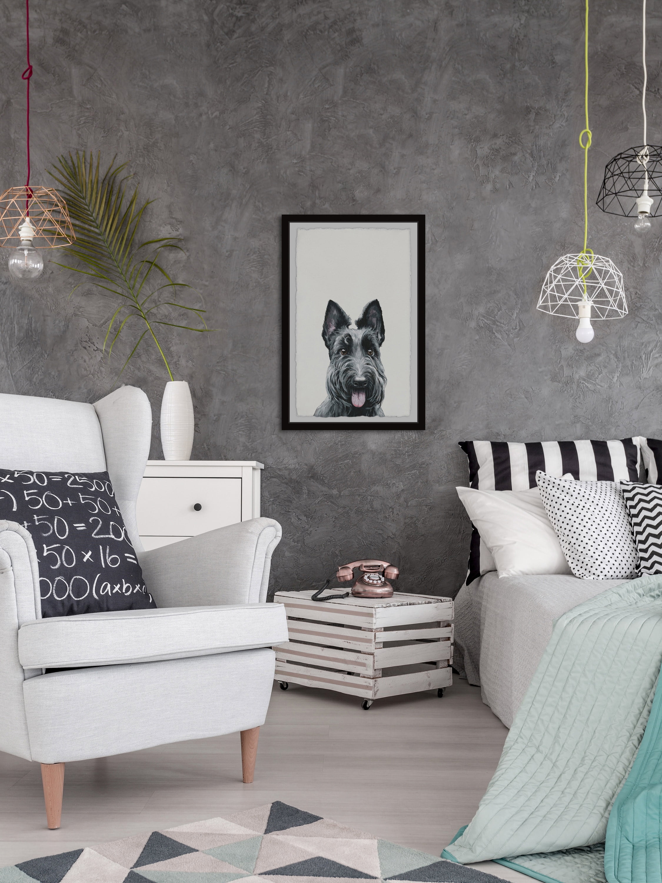 Marmont Hill "Soothed Dog" Framed Painting Art Print, 16.00" x 1.50"