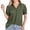 Army Green, variant on Loopsun Plus Size Womens Tops, T Shirts for Women, Fashion Women's Casual Solid V Neck Collared Short Sleeve Ruffle Sleeve Top Blouse Black XL