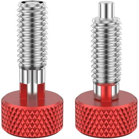 

JISBEIFHA 2Pcs Hand Retractable Spring Plunger Stainless Steel Lock Out M6 Type Quick Release Pins Sturdy Plunger Screw with 0.500inch Thread Length for Rolling Tool Boxes MoldsA1958