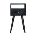 thumbnail image 2 of Dtwnek Wood Nightstand with 1 Drawer and 1 Open Shelf, Black, 2 of 9