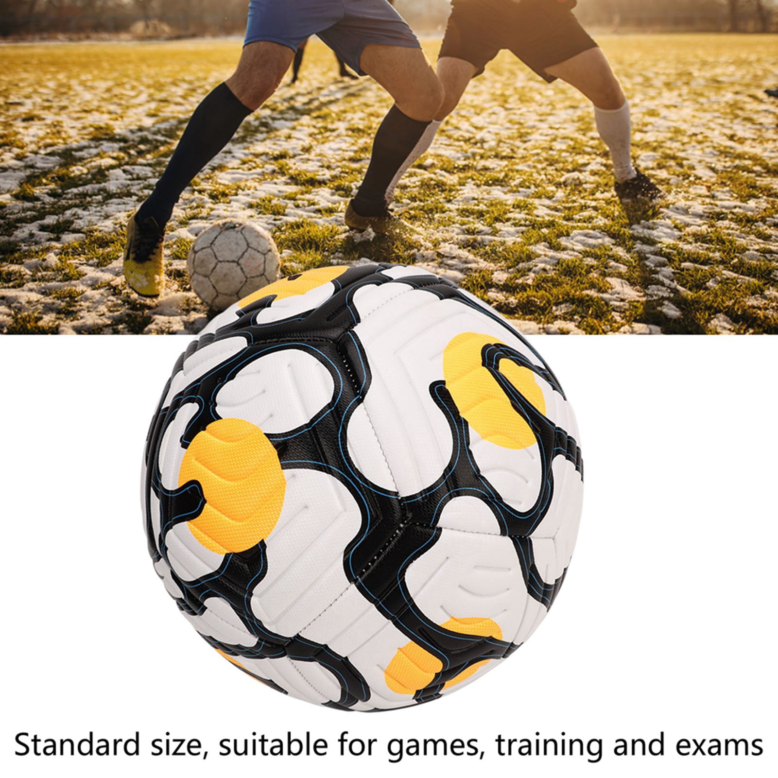 BIMZUC No. 5 Soccer Indentation Adult Training Soccer Standard English Football Size 5 (27 inches / 68.5 cm) Orange