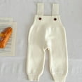 thumbnail image 4 of OSOLU Toddler Knit Jumpsuit Onesie Overalls Baby Girl Spaghetti Sweater Jumpsuit Onesie Romper Pants Fall Winter Outfits Soft Dailywear, 0-3 Months, 4 of 7