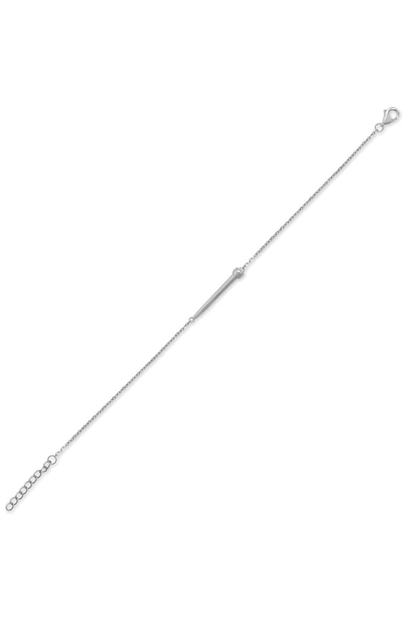 Finish Nail Bracelet Rhodium on Silver Adjustable Length