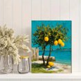 thumbnail image 2 of Lemon Tree Coastal Canvas Art, Azure Sea Beach Scene, Living Room Dining Room Decor & Mother's Day Gift, 2 of 8