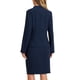 thumbnail image 3 of Conjuntos de falda para mujer INSPIRE CHIC, traje sin cuello, blazer y faldas lápiz, 2 piezas, atuendos elegantes, M azul oscuro, 3 of 6