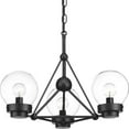 thumbnail image 5 of Progress Lighting Spatial Collection, 3-Light Semi-Flush Convertible Fixture, Matte Black, Clear Globe Shades, 5 of 5