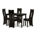 thumbnail image 2 of Baxton Studio Alani Modern and Contemporary Dark Brown Faux Leather Upholstered 5-Piece Dining Set, 2 of 6