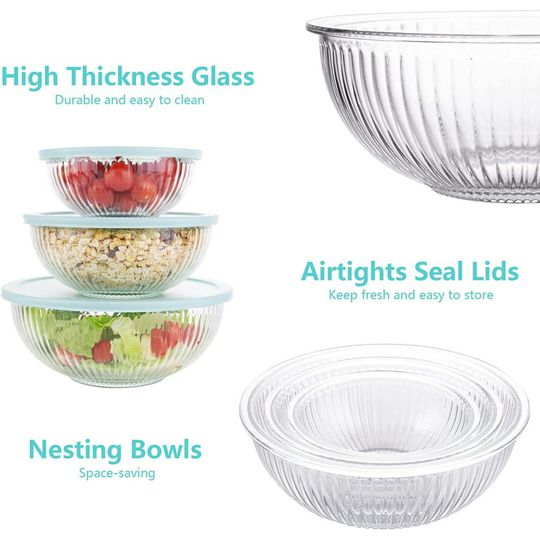 Borosilicate Glass Nesting Mixing Bowls 3 Pack