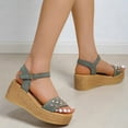 thumbnail image 4 of VerPetridure Women's Wedge Sandals Slip On Flatform With Inmitation Cork Bottom Straps, 4 of 8