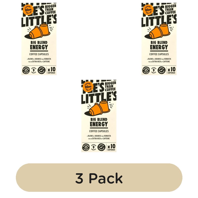 Little's Big Blend Energy Nespresso Compatible Capsules, 10 pods per pack, British Import (Pack of 3)