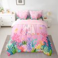 thumbnail image 2 of Castle Fairy Preppy Child Personalized Initial A Twin Bedding Sets 7-Piece,Cartoon Marine Axolotl Bedding Comforter Set Microfiber,Cute Ocean Wildlife Breathable Sheet Sets,Lightweight Room Decor, 2 of 8