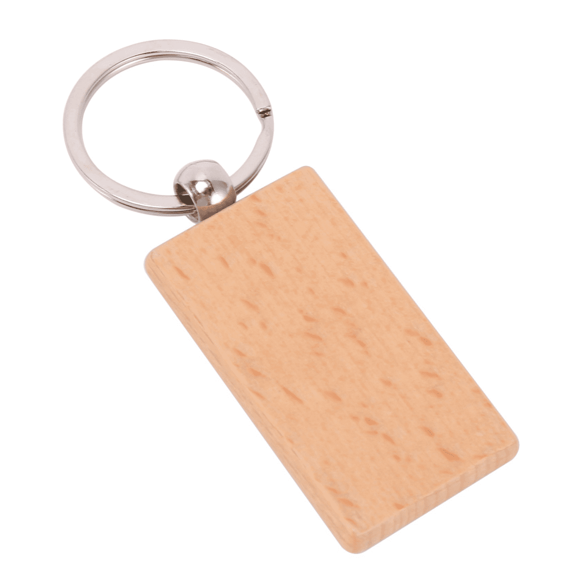 480Pcs Blank Rectangle Wooden Key Chain DIY Wood Keychains Key Tags Can Engrave DIY Gifts