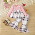 thumbnail image 2 of NOLDARES Kids Toddler Girls Clothes Print Graphic Top Pullover Pants Fall Winter 2Pcs Outfit Set(Pink,12-18 M), 2 of 8