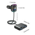 thumbnail image 3 of 6 Port USB C Car Charger with PD Fast Charging & LED Display,Multiple Cigarette Lighter Adapter with 5FT Cable for Back Seat Charging,Universal for Cell Phones Tablets Laptops Headphones, 3 of 9