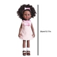 thumbnail image 2 of Muñeca Negra Para Niña, Pelo Rizado De 14,5 Pulgadas, Muñeca Negra Realista Y Suave Con Ropa Lavable, Conjunto De Vestido Y Diadema, Regalo Para Niñas seitruly FN007665-03, 2 of 6