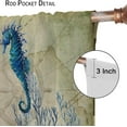 thumbnail image 6 of Ocean Animal Curtains,Nautical Map Turtle Octopus Coral Print Window Treatments for Bedroom Living Room Kitchen Café Tropical Beach Theme Home Decor 2 Panels Set,Total Size 42 x 54 Inch, 6 of 6