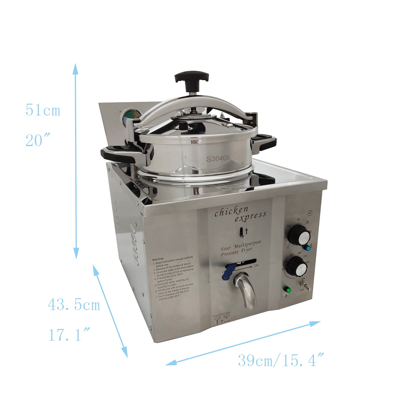 INTSUPERMAI Commercial High Pressure Fried Chicken Stove Electric Deep Fryer  Pressure Fryer French Fries Fryer 