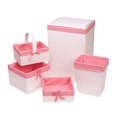 thumbnail image 1 of Redmon 7200WHPK Hamper & Basket Set, White & Pink - 5 Piece, 1 of 3
